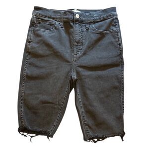 Madewell Roadtripper Biker Shorts Black Stretch Denim